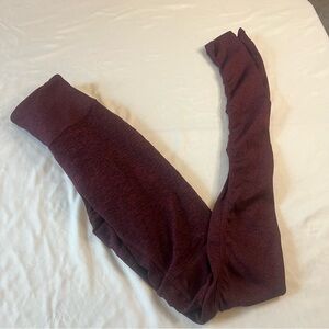 Alo Yoga Lounge Leggings Dark Cherry Ribbed Seamless High Waist XS